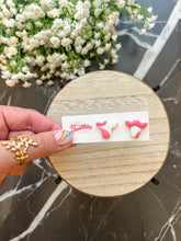 Load image into Gallery viewer, Cow Clay Stud Earrings