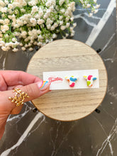 Load image into Gallery viewer, Cow Clay Stud Earrings